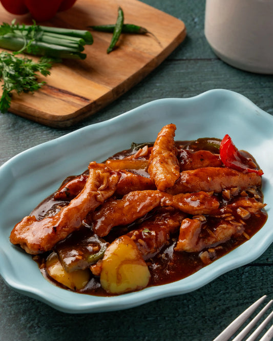 Chilly Chicken With White Rice