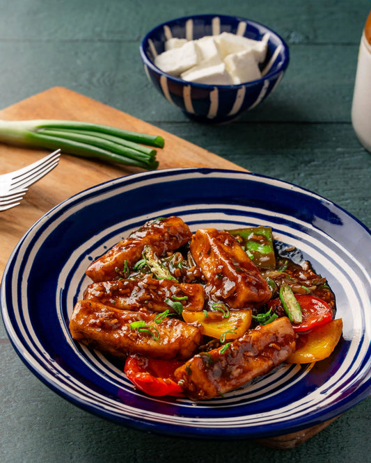 Chilly Paneer With White Rice